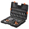 Mechanics Tool Set and Socket Set, 1/4" 3/8" 1/2", 205 Pcs