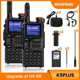 BAOFENG K5PLUS 10w Ham Radio Long Range (Upgraded of UV-5R) Portable Handheld Walkie Talkies Long Distance, Two Way Radio with Copy Frequency, AM