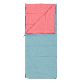 Youth warm weather rectangle sleeping bag - Light Blue Pink
