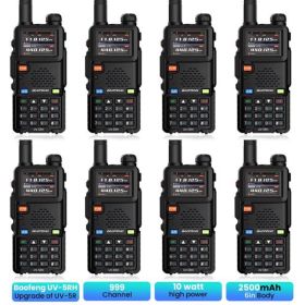 BAOFENG UV-5RH 10w GMRS Ham Radio with Long Range Walkie Talkies, Multifunctional Use, USB-C Charging, 999 Channels, Colorful LCD Display