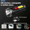 USB Rechargeable LED Flashlight 4-Modes Camping Hiking Torch Work Light(TK/TMEU for self-pickup)