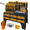121pcs Magnetic Screwdriver Set, Chrome Vanadium Steel, Multi-Size, Hex Wrench, Flat & Hex Head, Non-Slip Handles, with Storage Rack & Magnetic Bowl