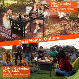 Foldable Camping Table with Adjustable Heigh