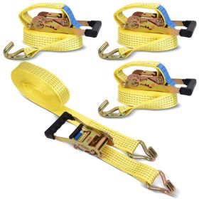 4 Pack Ratchet Straps with J Hooks