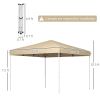 Outsunny 13' x 13' Pop Up Canopy Tent with Height Adjustable, Wheeled Carry Bag for Outdoor, Garden, Patio, Beige