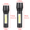 2Pcs Mini Zoomable LED Flashlight