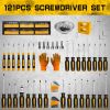 121pcs Magnetic Screwdriver Set, Chrome Vanadium Steel, Multi-Size, Hex Wrench, Flat & Hex Head, Non-Slip Handles, with Storage Rack & Magnetic Bowl