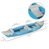 2 Person Inflatable Kayak, Includes Paddles, Aluminum Oars, Repair Kit, Blue