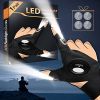 1pc Rechargeable Led Flashlight Fishing Gloves With Hook-and-loop Fastener