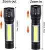 10 Pack LED Rechargeable Flashlight, Super Bright Small Mini Camping Flashlights Zoomable Beam