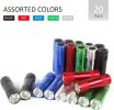 20-Pack Aluminum 6-LED Flashlights Set with Lanyard and AAA Batteries Included and Pre-Installed