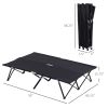 Outsunny 2 Person Folding Camping Cot – Extra Wide Portable Outdoor Sleeping Bed