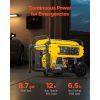 Backup Generators for Home with Foldable Handle, Electric Start, Gas Powered, CO Sensor