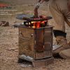 Portable Foldable Square Wood - burning Stove, Compact 8.27*5.51*5.51 - inch Size, Weighing Only 1.7 lb, Essential for Camping and Backpacking