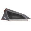 Camping Tent Tunnel 1-Person Gray and Orange Waterproof