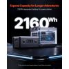 Extra Battery for Portable Power Station, 2160Wh LiFePO4 Extra Expansion Battery with 3 Output Ports for Home Use, Outdoor Camping, Road Trips, RVs