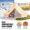 VEVOR 10-12 Person Canvas Glamping Bell Tent – Waterproof Yurt Tent with Stove Jack