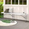 6 Feet Plastic Folding Bench with Carrying Handle
