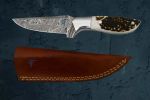 Damascus Steel Outdoor Knife- Antler Handle