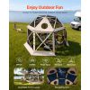 Pop up Gazebo Screen Tent, 12 x 12 ft, 13-Sided Spherical Camping Canopy Tent with Removable Top & Carry Bag, Quick-Set & Bite-Proof