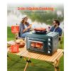 2-in-1 Portable Gas Camping Stove Oven Combo