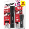 Flashlight Combo Pack, High Powered 1,000 Lumen Metal Torch Light and Bright 300 Lumen Mini Tactical EDC Flashlight, for Emergency, Camping