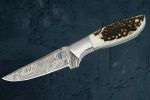 Damascus Steel Outdoor Knife- Antler Handle