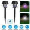 4 Pack Solar Mosquito Zapper Outdoor, 2-in-1 Bug Zapper & LED Light with 2 Modes, Waterproof Electric Insect Killer Torch for Yard, Patio, Garden