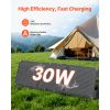 30W Foldable Solar Panel Charger, 16BB N-Type Monocrystalline Solar Panel 24% Efficiency, Ultra-Light Portable with USB-A
