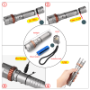 Rechargeable LED Flashlight Lamp 5-Modes Zoomable