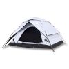 Camping Tent Dome 4-Person White Blackout Fabric Quick Release