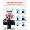 Microscope for Adult with Phone Adapter, LED Light, Aluminum Alloy Body