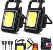 COB Rechargeable Keychain Flashlight 2Pack
