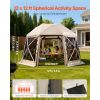 Pop up Gazebo Screen Tent, 12 x 12 ft, 13-Sided Spherical Camping Canopy Tent with Removable Top & Carry Bag, Quick-Set & Bite-Proof
