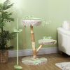 PawHut 35 Inch Modern Cat Tree for Indoor Adult Cats, with Wooden Scratching Posts, Cat Bed, Rope Cat Toy, Brown