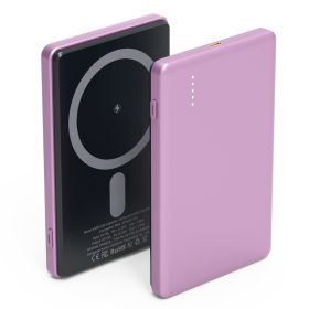 2 In 1 5000mAh 8MM Slim Mag Safe Wireless Power Bank (Option: PowerBankPink)