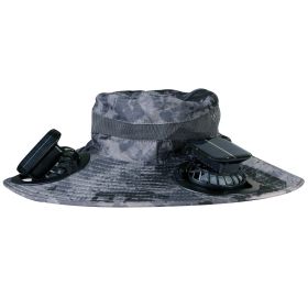 Wide Brim Sun Hat With 2 Rechargeable Fans (Option: FanHatDarkGreyInk)