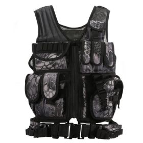 Tactical Vest Military  Vests Molle Airsoft Plate Carrier  Vest (Option: Black python pattern)