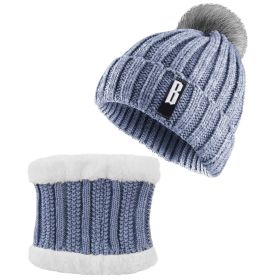 Winter Beanie Hat Scarf Set (Option: KnittedHatGrey)