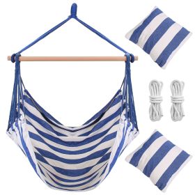 Canvas Porch Swing (Option: HangHammockChairBlue)