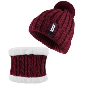 Winter Beanie Hat Scarf Set (Option: KnittedHatRed)