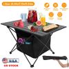 Foldable Camping Table With Storage Basket