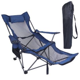 Foldable Camping Chair 330LBS (Option: CampingMeshChairBlue)