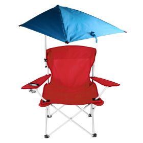 Foldable Beach Chair with Detachable Umbrella (Option: BeachChairRed)