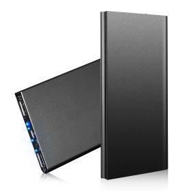20000mAh Power Bank Ultra-thin External Battery Charger Dual USB Ports (Option: 20000mahPBBlack)