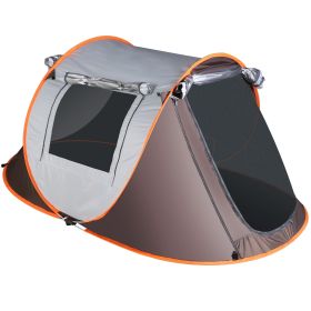 Pop Up Waterproof Camping Tent (Option: Khaki_3_4Person)