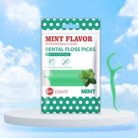Mint dental floss stick - home portable disposable care dental floss stick - oral care - deep cleaning - interdental cleaning pr (Color: 50PCS)