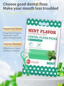 Mint dental floss stick - home portable disposable care dental floss stick - oral care - deep cleaning - interdental cleaning pr (Color: 150pcs)