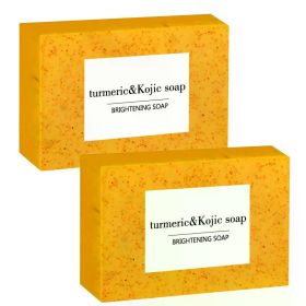 100g Turmeric Kojic Acid Soap with Lemon Granules Exfoliating Scrubbing Skin Lightening Body Care Jabón Con Ácido Kojico Y Témor (Smell: 100gX2)
