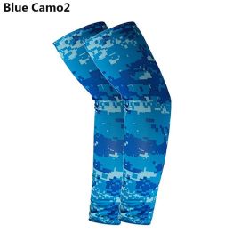 2pcs Arm Sleeves (Color: Blue Camo 2)